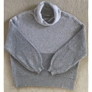 Women's American Eagle Outfitters Sz M Color Block Gray Cowl Neck Sweater